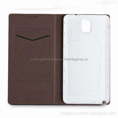 Leather Mobile Phone Case for Samsung Galaxy S5 with Card Slot Function
